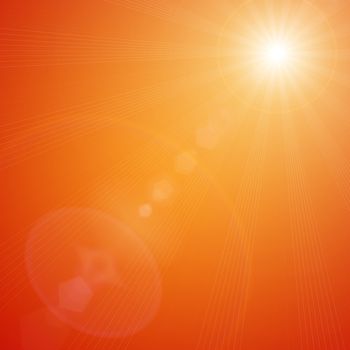 Orange sunny spring background with place for text 