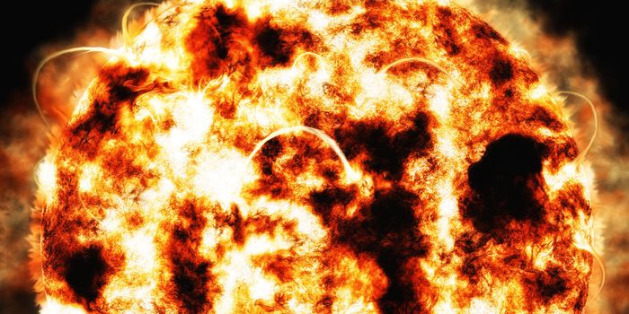 Background of the sun in space