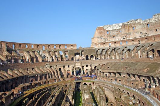 Rome Colosseum, interior view of the monument