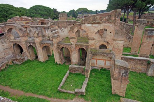 Roman ruins in Ostia Antica, near Rome