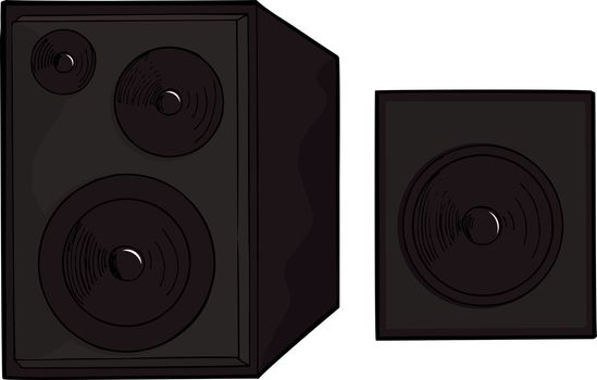 Illustration of two speakers isolated over white