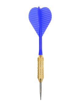 Playing darts isolated against a white background