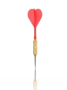 Playing darts isolated against a white background