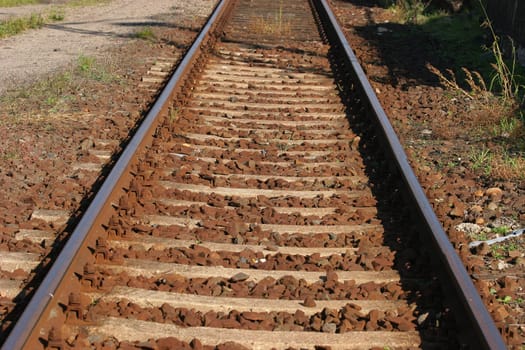 Detail view of a railway track