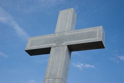 Cross of a monument in Budapest. Symbol of Christianity