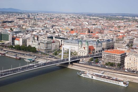 Bridge on the River Danube in Budapest, capital of Hungary