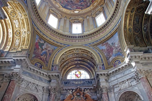 Baroque church in Rome, interior view (Saint'Agnese in Agone)
