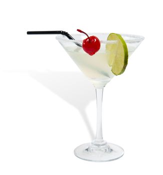 margarita cocktail on white background