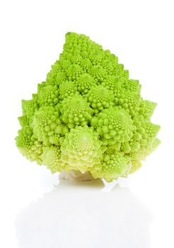 Rare broccoli. Romanesco broccoli cabbage, isolated on white background