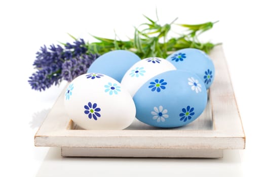 Colorful Easter Eggs on white background