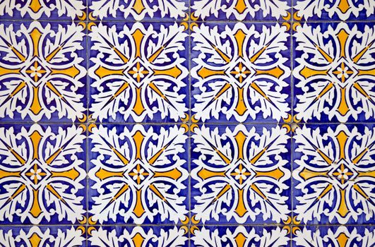Detail of Portuguese glazed tiles.