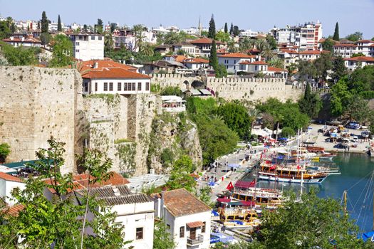 Turkey. Antalya town. Beautiful view of harbor 