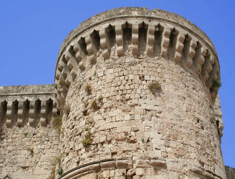 Greece. Rhodes island. Rhodos town. Tower in st John knights castle 