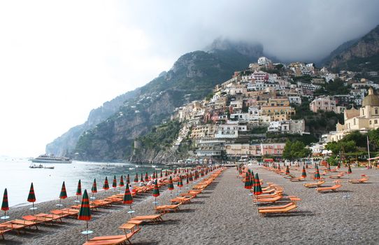 Italy. Amalfi coast. Positano beach. 