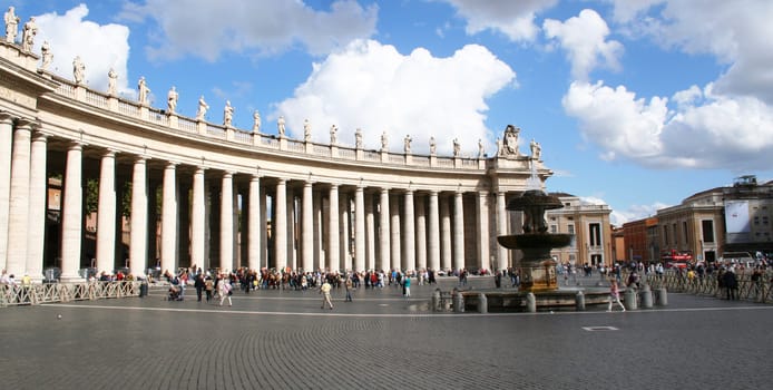 Italy. Rome. Sacred Peter and Paul's Cathedral.Columns and fountain