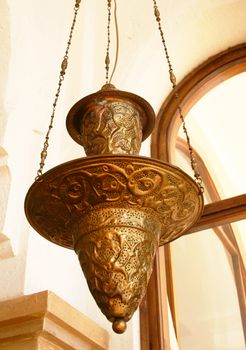 Egypt. A resort on Red sea. A pendant chandelier in hotel 