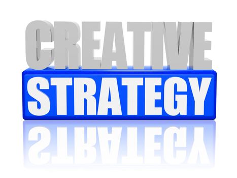 3d color letters and block with text - creative strategy