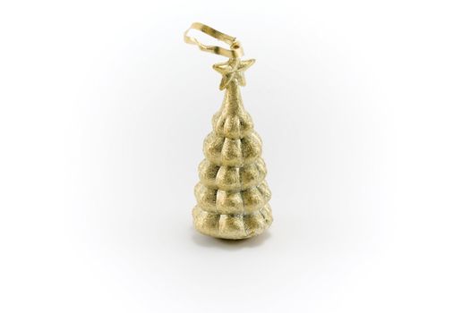 Gold(en) spruce, decoration, insulated on white background