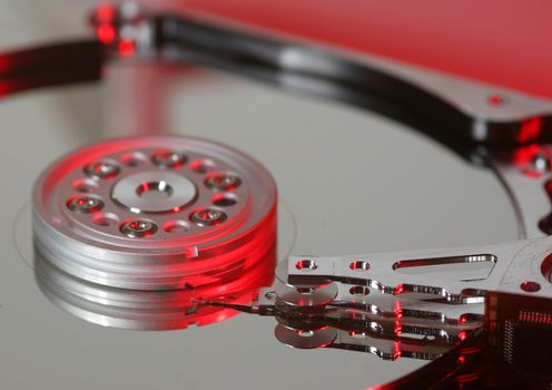 An open hard disk