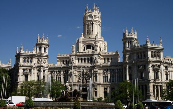 The Palacio de Comunicaciones ("Communications Palace" aka Central Post Office) at the Plaza de la Cibeles