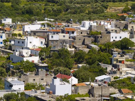 typical cretan village in rural region