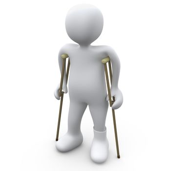 Computer Generated Image - Person With Broken Foot.