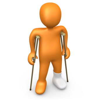 Computer Generated Image - Person With Broken Foot.