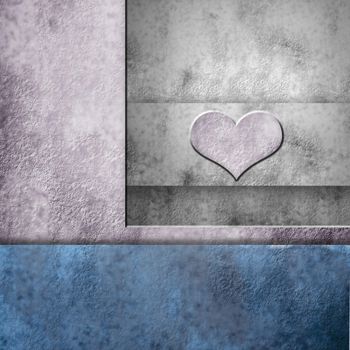 greeting card heart in geometric abstract background