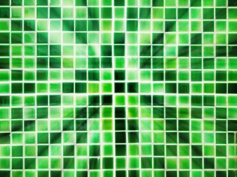 Abstract of Green tone Ceramic tile wall for background