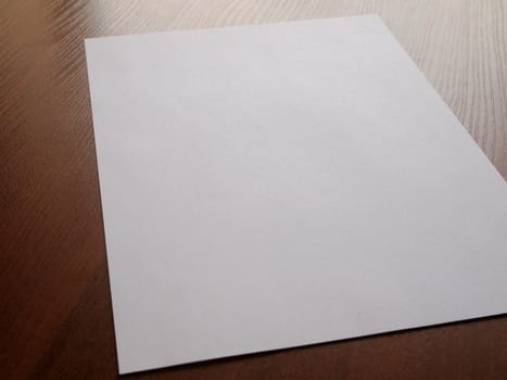 sheet of white paper on the table