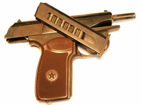 pistol and ammunition