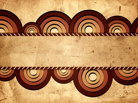 vintage beige background with drawn brown circles and text space