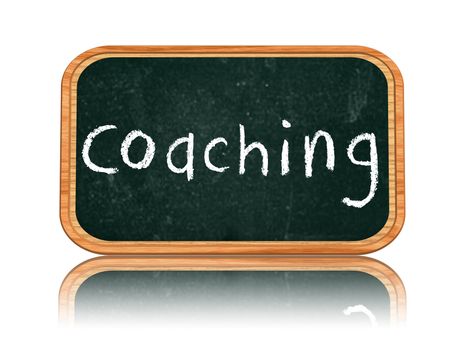 coaching banner - 3d isolated blackboard with chalk text