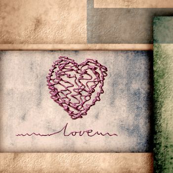 I love you  greeting card  with heart and modern background