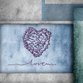 modern background card, I love you and heart in color background papers