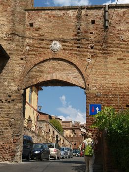 Siena - Porta Fonterbranda, one of a few gates to the city  