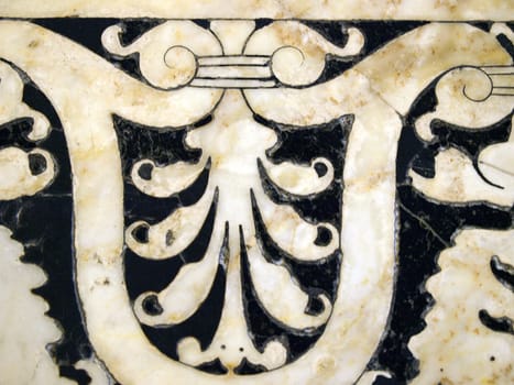 Siena - wonderfully decorated inside of the Baptistery. Marble mosaic on the floor