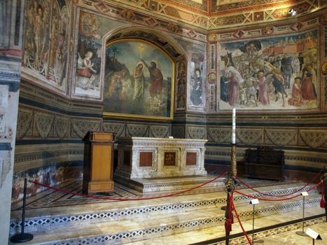 Siena - wonderfully decorated inside of the Baptistery