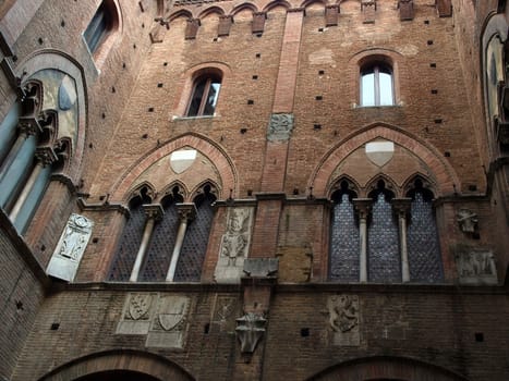 Courtyard in Palazzo Pubblico. Siena, Tuscany