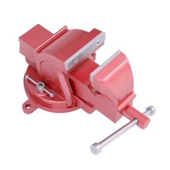 Red vise. Isolated render on a white background