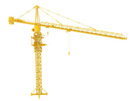 Tower crane. Isolated render on a white background