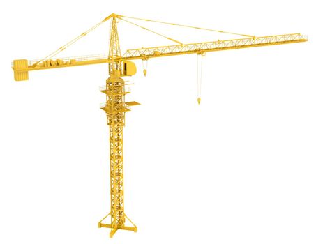 Tower crane. Isolated render on a white background