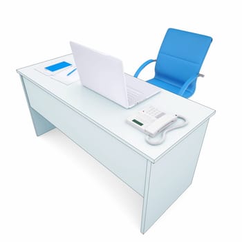 Office workplace. Isolated render on a white background