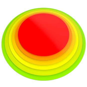 Button of colored discs. Isolated render on a white background