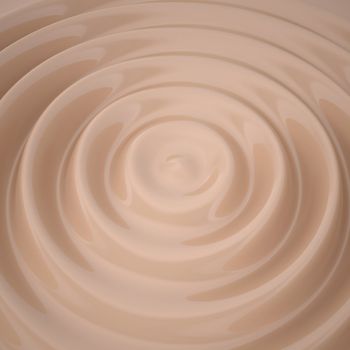 Waves on the surface of the chocolate. 3d render