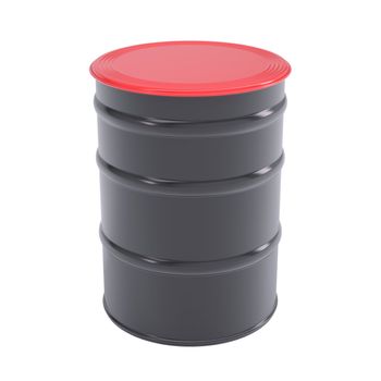 Black barrel. Isolated render on a white background