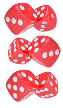 Red dice. Isolated render on a white background