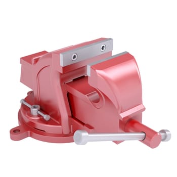 Red vise. Isolated render on a white background