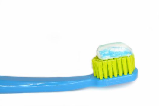 Toothbrush and toothpaste isolated