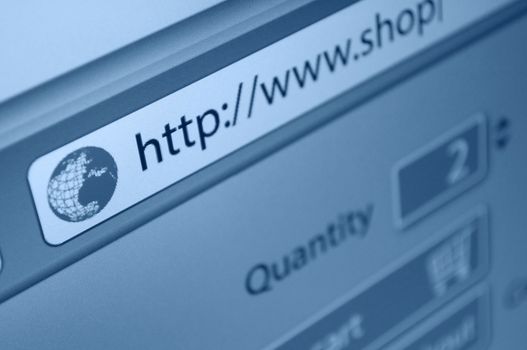 Online Shopping - Fictitious online shop url in address bar of web browser